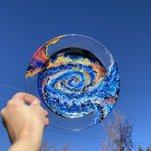 Candied Galaxy - Painted on Vintage Plate